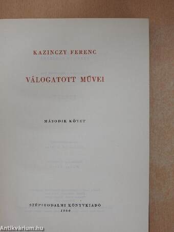 Kazinczy Ferenc válogatott művei II.