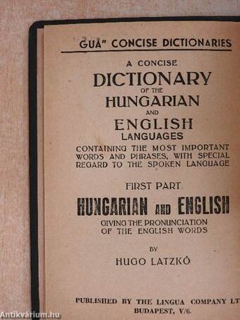 Magyar-angol és angol-magyar kéziszótár I-II.