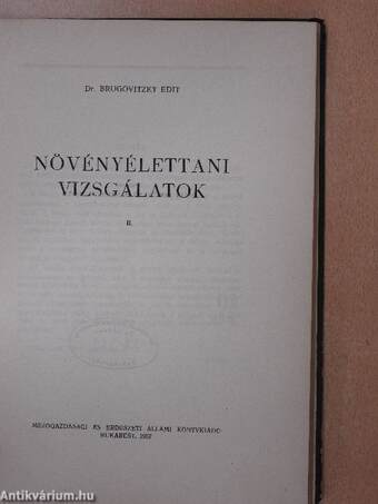 Növényélettani vizsgálatok II.