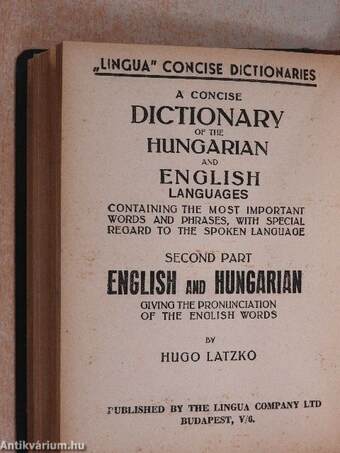 Magyar-angol és angol-magyar kéziszótár I-II.