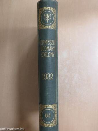 Természettudományi Közlöny 1932. január-december/Pótfüzetek a Természettudományi Közlönyhöz 1932. január-december