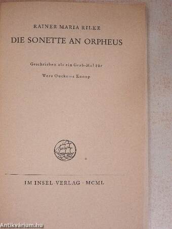 Die Sonette an Orpheus