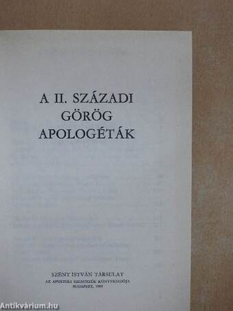 A II. századi görög apologéták