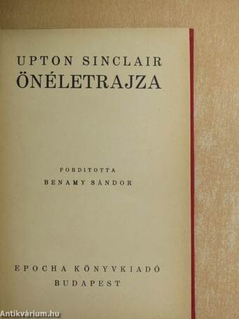 Upton Sinclair önéletrajza