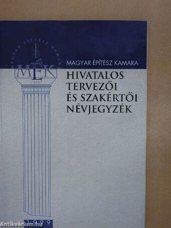 Hivatalos tervezői és szakértői névjegyzék 1999.