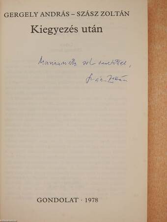 Kiegyezés után (dedikált példány)