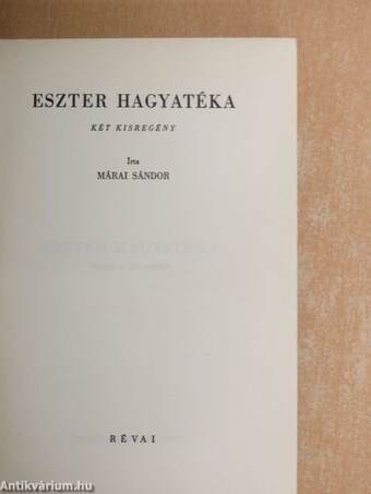 Eszter hagyatéka/Déli szél