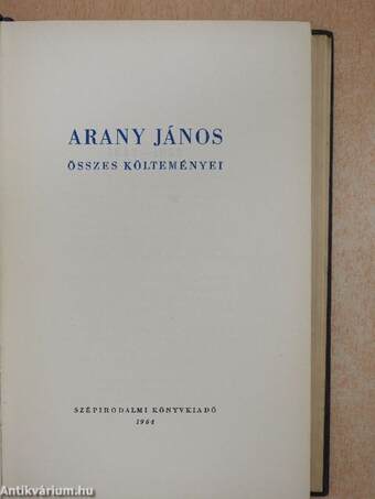 Arany János összes költeményei I-III.