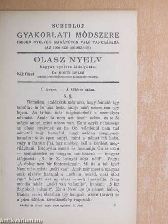 Schidlof gyakorlati módszere - Olasz 1-10. füzet