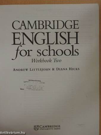 Cambridge English for schools - Workbook Two