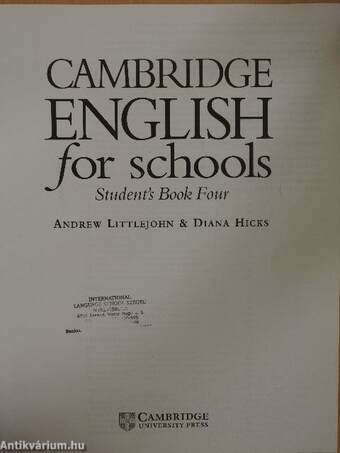 Cambridge English for Schools - Student's Book Four