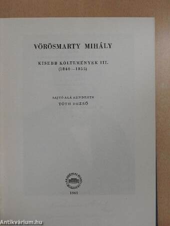 Kisebb költemények III.