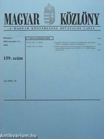 Magyar Közlöny 2005. december 12.