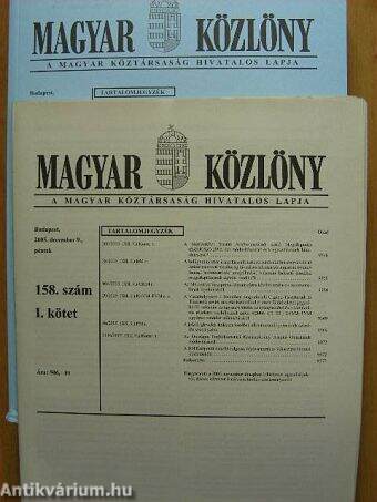 Magyar Közlöny 2005. december 9. I-II.