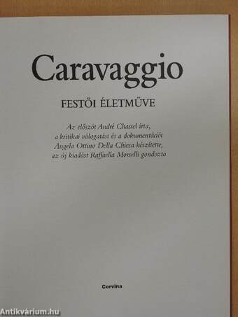Caravaggio festői életműve