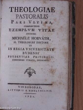 Theologiae Pastoralis I-III.