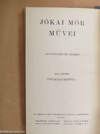 Jövő század regénye I-III.