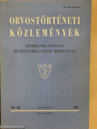 Orvostörténeti közlemények 93-96