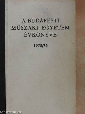 A Budapesti Műszaki Egyetem évkönyve 1975/76