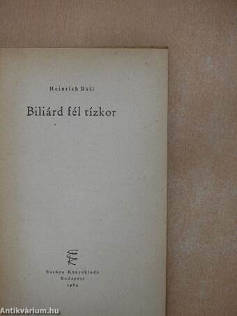 Biliárd fél tízkor