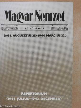 Magyar Nemzet Repertórium (1941. július-1942. december)