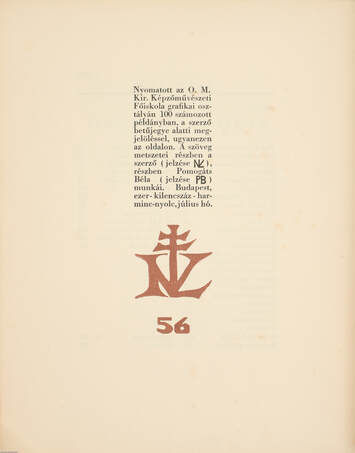 A rézmetszet (számozott példány)