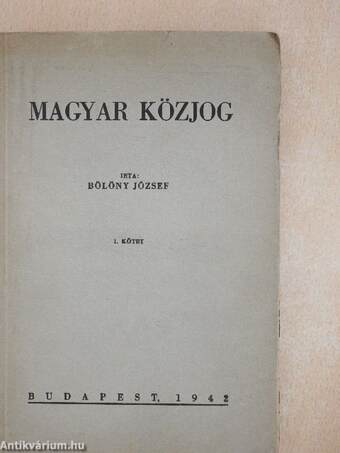 Magyar közjog I-III/1-2.