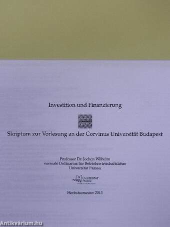 Investition und Finanzierung