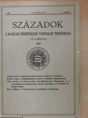 Századok 1987/1-6.