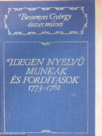 Idegen nyelvű munkák és fordítások 1773-1781