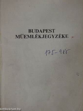 Budapest műemlékjegyzéke