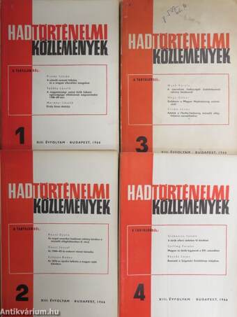 Hadtörténelmi Közlemények 1966/1-4.