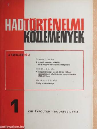 Hadtörténelmi Közlemények 1966/1-4.