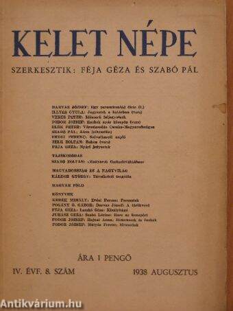 Kelet Népe 1938. augusztus