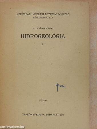 Hidrogeológia II.
