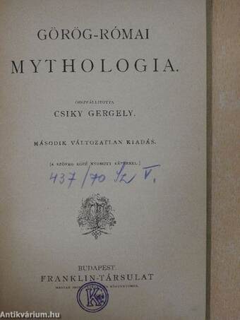 Görög-római mythologia
