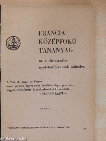Francia középfokú tananyag