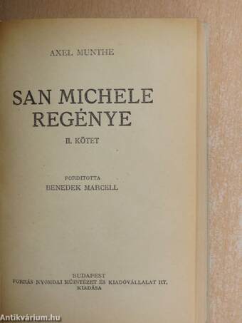 San Michele regénye I-II.