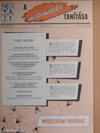 A matematika tanítása 1993/1-5.