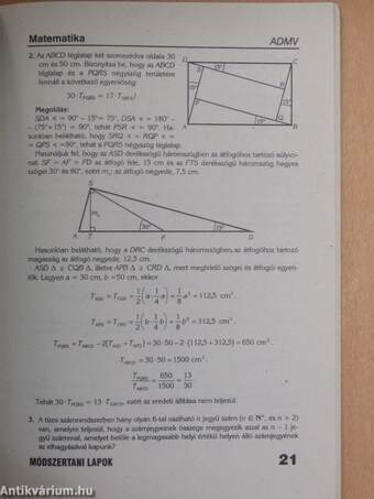 Módszertani lapok - Matematika 1997-1998/1-4.