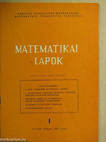 Matematikai lapok 1984/1-12.