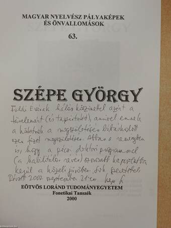 Szépe György (dedikált példány)