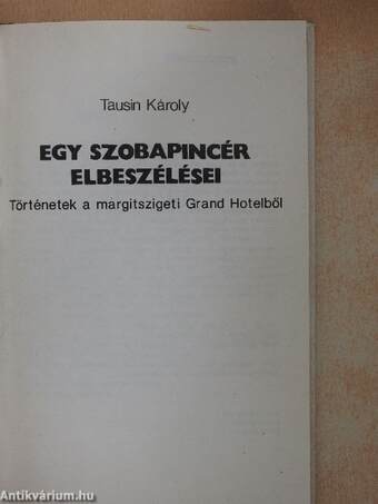 Egy szobapincér elbeszélései