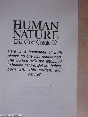 Human Nature - Did God Create it?