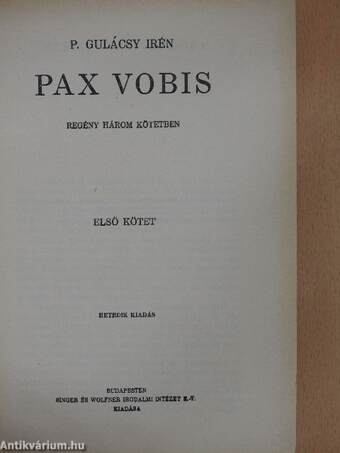 Pax Vobis I-III.