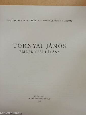 Tornyai János Emlékkiállítás - 1961