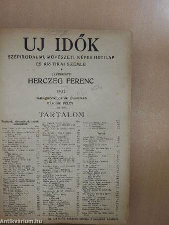 Uj Idők 1932. július-december (fél évfolyam)