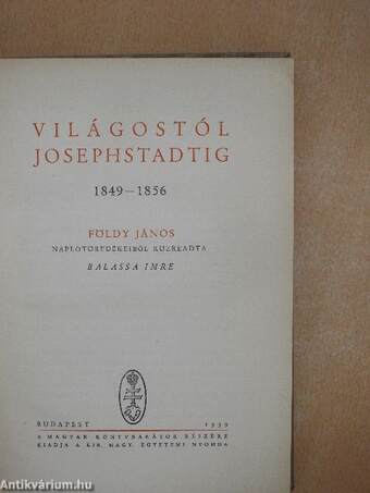 Világostól Josephstadtig 1849-1856