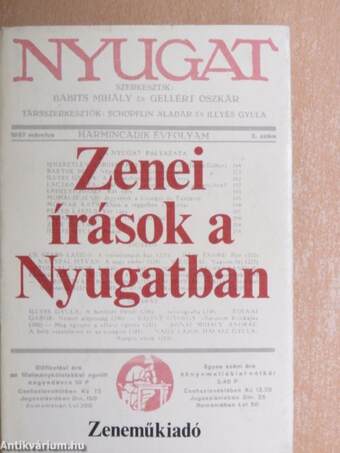 Zenei írások a Nyugatban