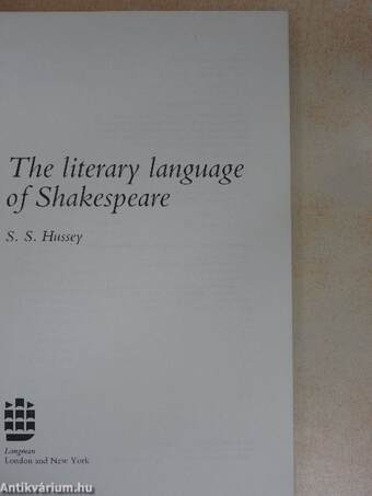 The literary language of Shakespeare